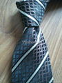 Grey Grid Polyester Necktie(6822) 1