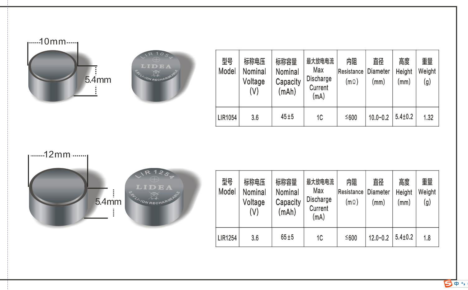 1054高品質藍牙耳機紐扣電池 2