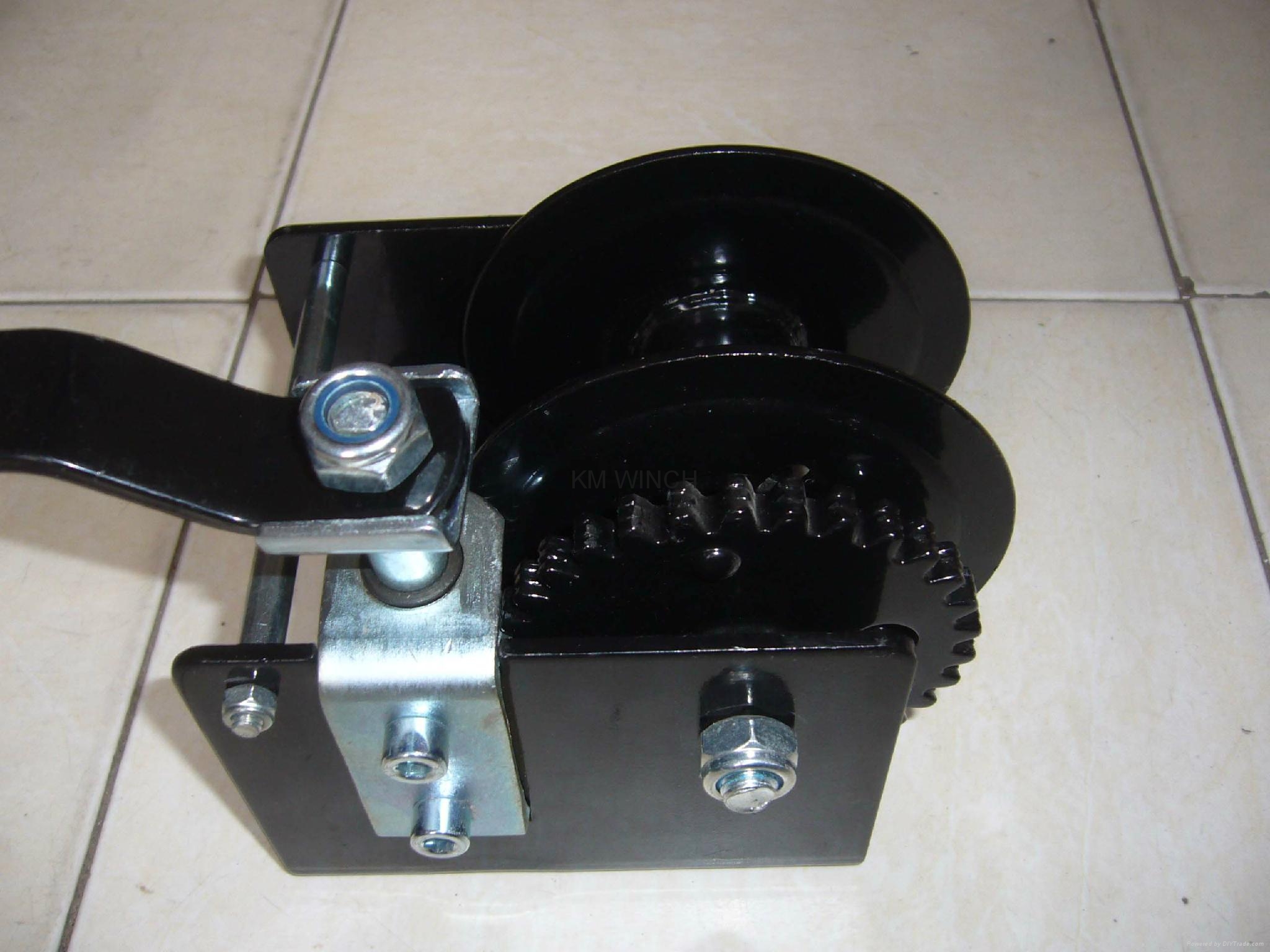 1500 lbs worm gear winch with crank handle KM 2515B02,03 1500 LBS