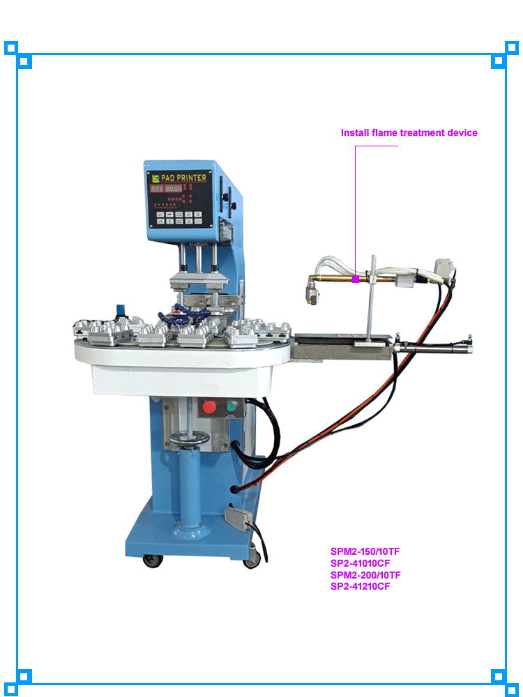 pad printer with flame device