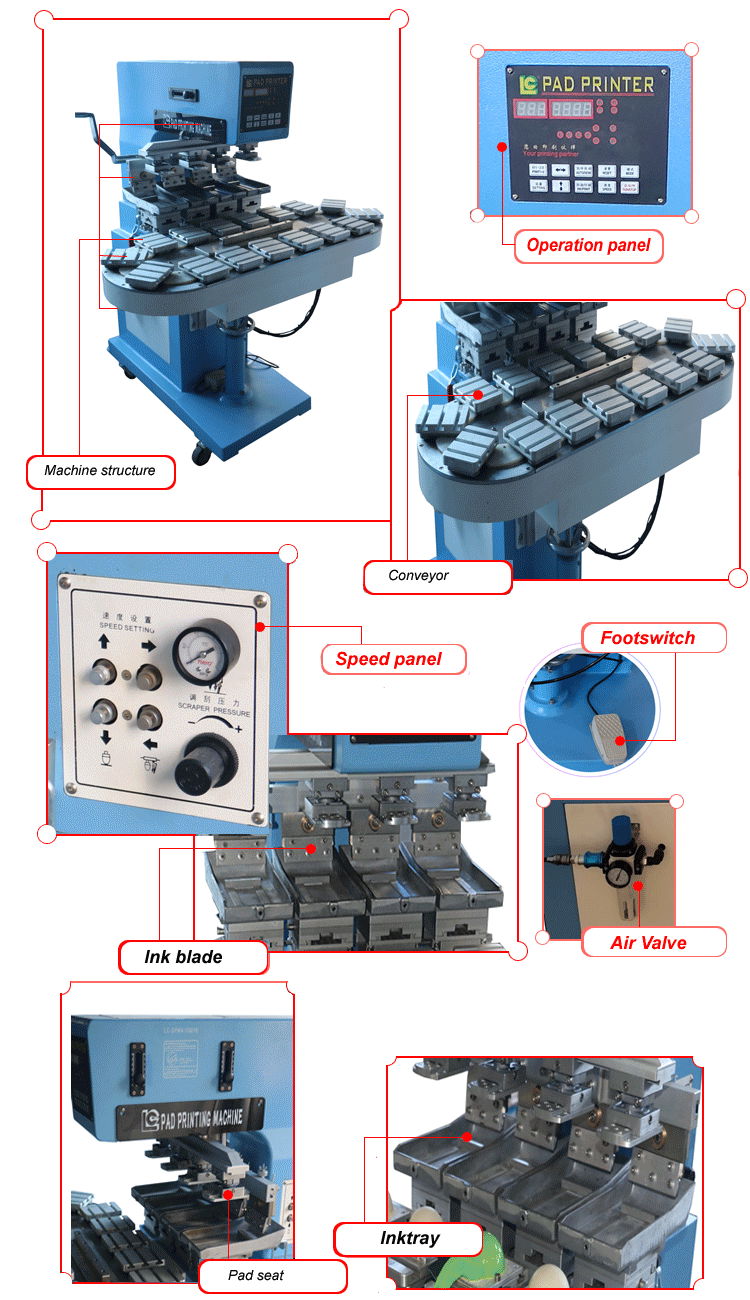 pad printer with conveyor