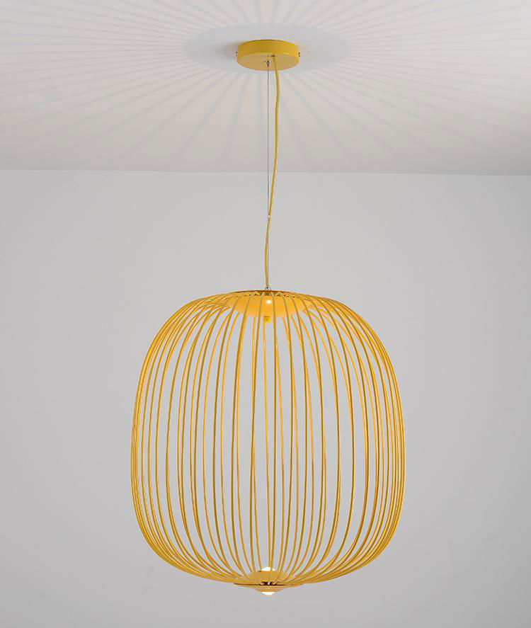 Postmodern minimalist bird cage chandelier