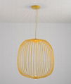 Postmodern minimalist bird cage chandelier