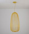 Postmodern minimalist bird cage chandelier