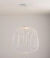 Postmodern minimalist bird cage chandelier