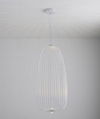 Postmodern minimalist bird cage chandelier