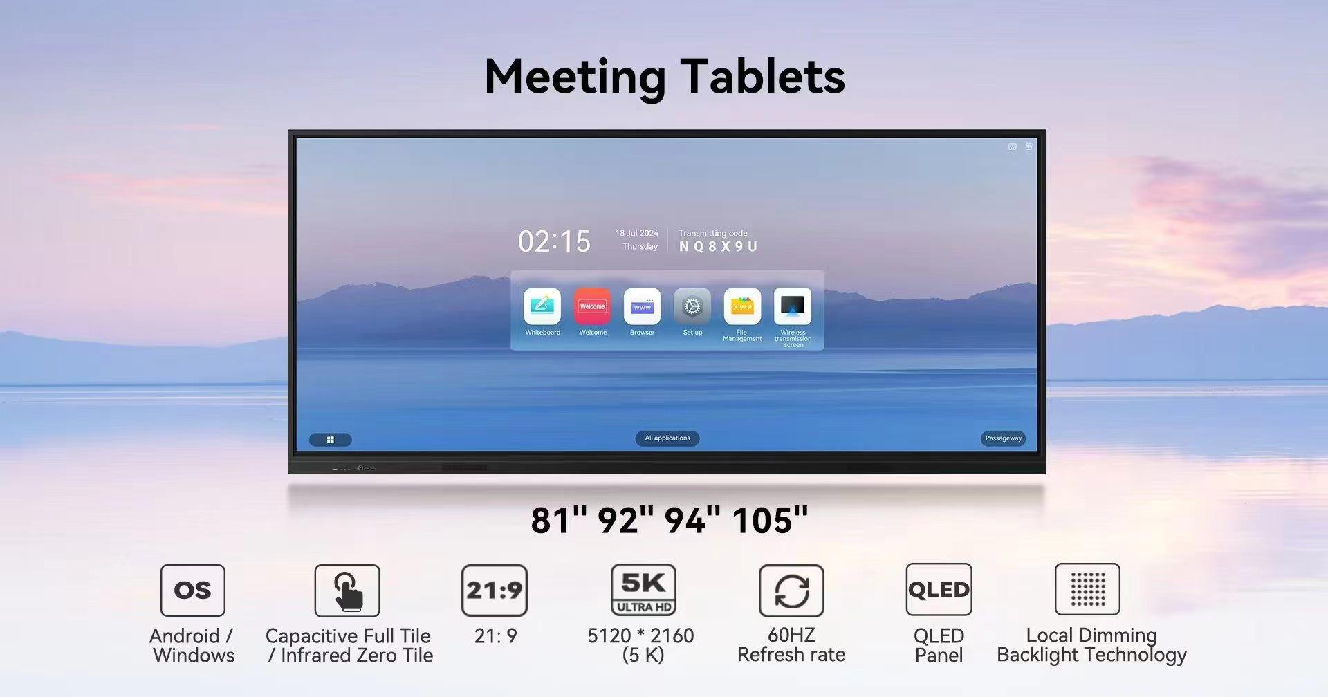 105 inch 5K ultra high definition 21:9 capacitive touch   8