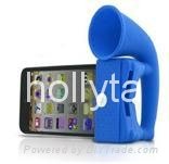 Silicone Horn Stand Music Speaker Dock Desk Stand Holder for iphone 5 5S 5C 3