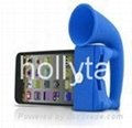 Silicone Horn Stand Music Speaker Dock Desk Stand Holder for iphone 5 5S 5C 3