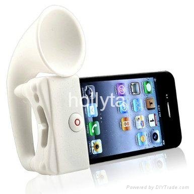 Silicone Horn Stand Music Speaker Dock Desk Stand Holder for iphone 5 5S 5C 2