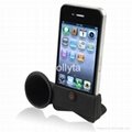 Silicone Horn Stand Music Speaker Dock Desk Stand Holder for iphone 5 5S 5C 6