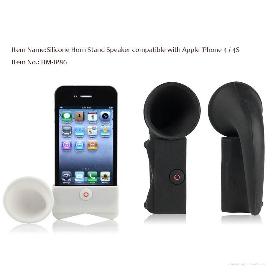 Silicone Horn Stand Music Speaker Dock Desk Stand Holder for iphone 5 5S 5C