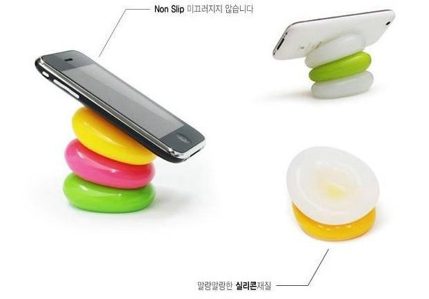 Stackable Silicone Pebble Mobile Phone Holder Tablet Stand