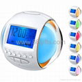 Glowing 7 Color change Nature Sound Alarm Clock Radio   1