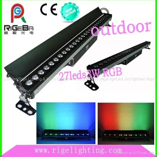 Newest RGB 3W27Leds IP65 wall washer,led bar light,led outdoor Wall Washer