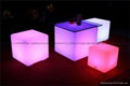 Factory Direct Waterproof color changing rechargable plastic led cube 4