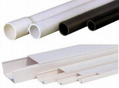 PVC trunking, PVC pipes, PVC skirting boards, PVC tiles strips, PVC handrails