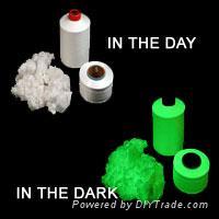 Glow in the dark yarns