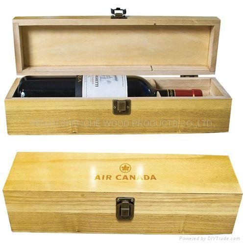 热卖单支红酒包装礼盒 定制松木红酒盒进口酒木盒子 