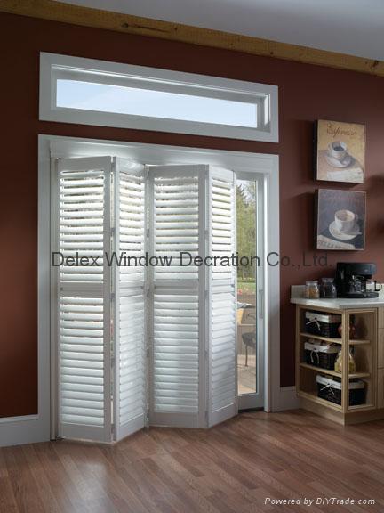 basswood sliding shutters for windows and doors with frame and rail 2