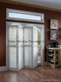 basswood sliding shutters for windows and doors with frame and rail 2