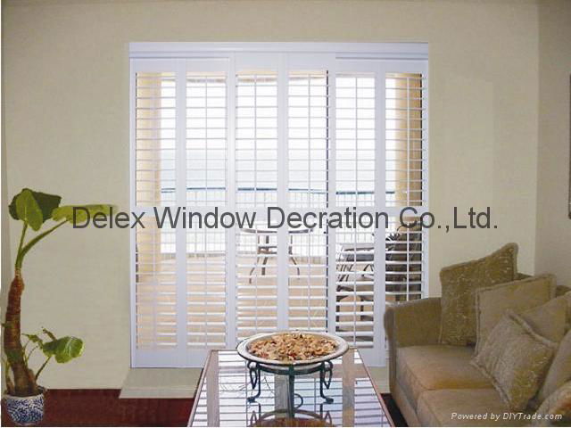 basswood sliding shutters for windows and doors with frame and rail