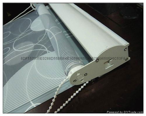 polyester fabric double roller blinds for windows with aluminum toprail