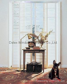 basswood sliding shutters for windows and doors with frame and rail 5