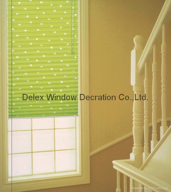 fabric pleated shades for windows with steel headrail and steel bottomrail 5