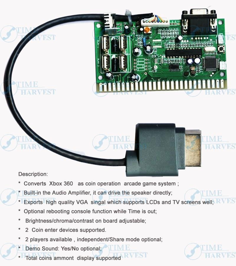 X-360 arcade VGA timer board/change the X-360 game to Jamma for LCD arcade