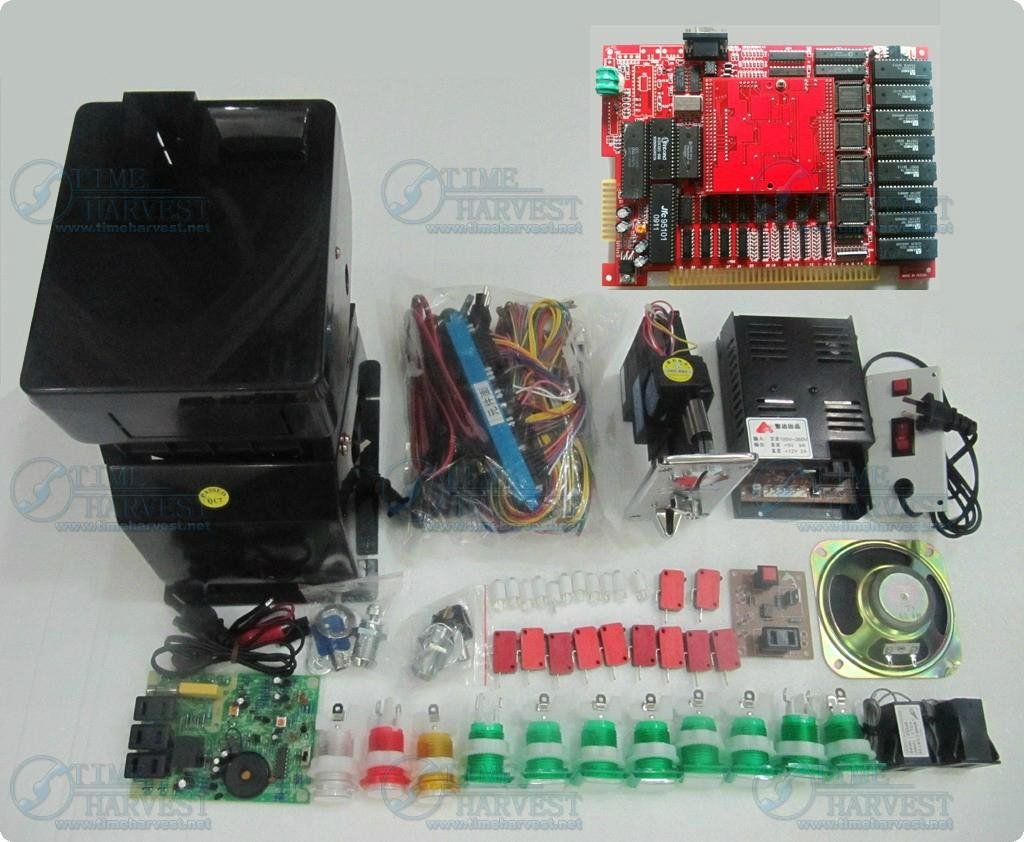 Casino game kits with the GARAGE PCB,Coinhopper,coin acceptor, buttons, harness