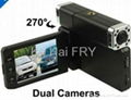 270 Rotation Night visiondual camera dash cam recorder  1