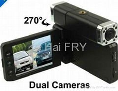 270 Rotation Night visiondual camera dash cam recorder 