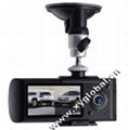 Front/rear double camera recorder for driving with GPS and G-sensor(XY-9614D)