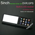 5inch rear mirror car GPS navigation with driving camera recorder (XY-9805)