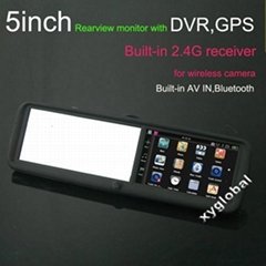 4.3inch rear view mirror GPS navigation(with bluetooth and DVR) XY-9805