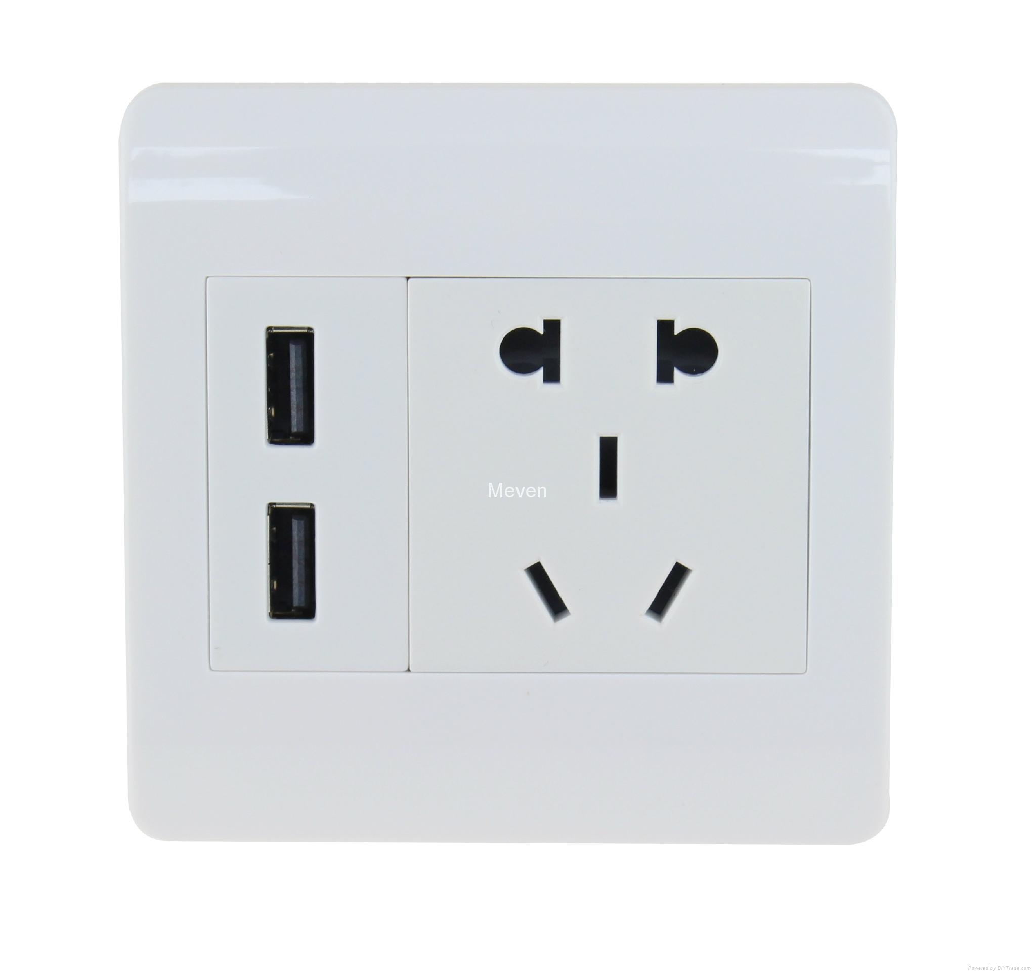 新国标双usb家用墙壁插座