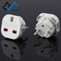 white / black color 4.0mm pin uk converter eu travel plug