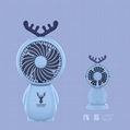 Portable USB charging handheld desktop antlers mini fan student office gifts