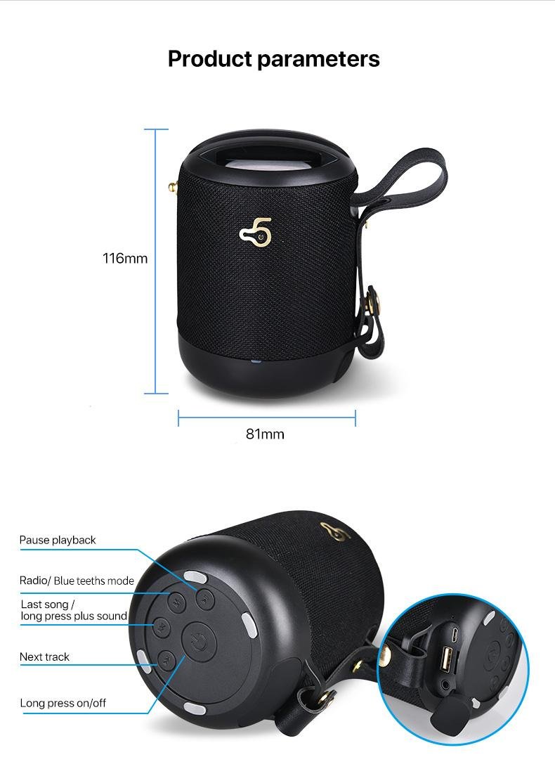 Music blueteeth speaker Waterproof Portable Wireless Speaker with AUX in, SD Car 9