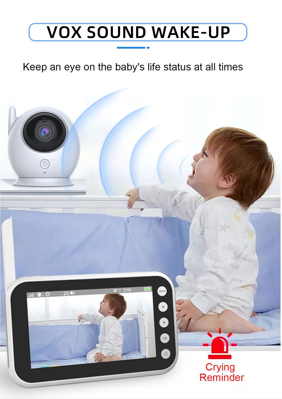 China Factory 4.3inch LCD 1080P Video Baby Monitor Night Vision Two Way Talk Pan 5