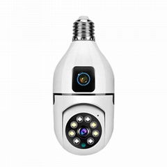 2lens Smart Wireless WiFi Bulb Camera Night Vision Panoramic E27 WiFi IP Camera 
