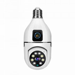 2lens Smart Wireless WiFi Bulb Camera Night Vision Panoramic E27 WiFi IP Camera