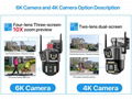 New 4 Lens 3 Screen PTZ IP Camera 10X Zoom 8K 16MP Outdoor Wireless WiFi Securit