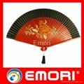 Promotional ecofriendly foldable chinese paper bamboo fan