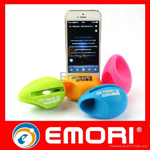 Stylish Silicone Egg Shape Mobile Speaker Stand 4