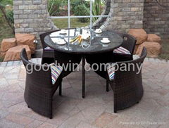 Aluminium rattan furniture set