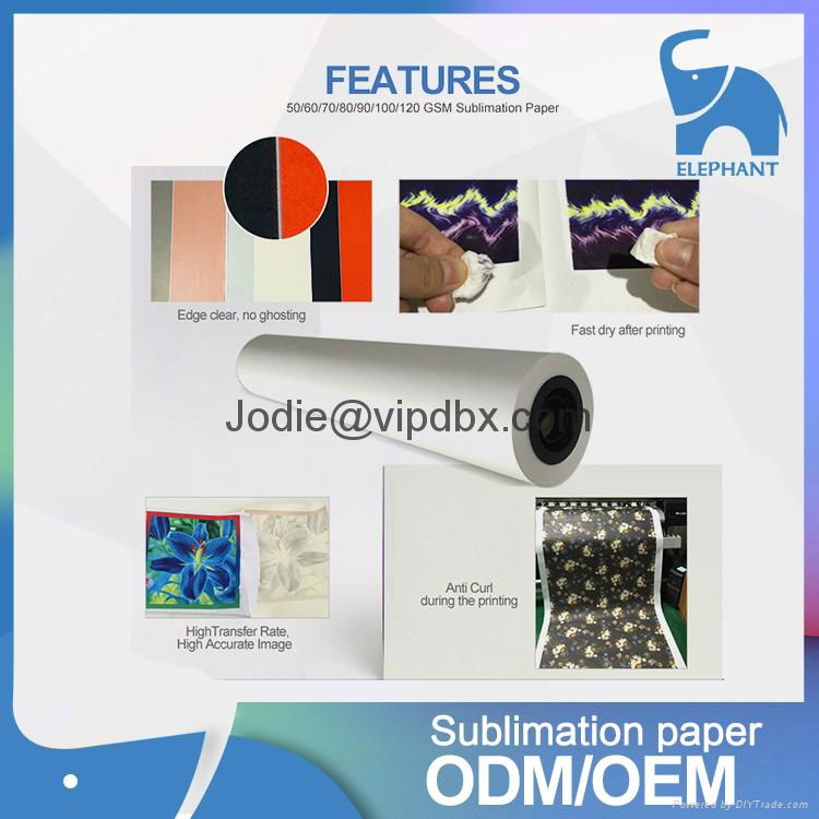 100gsm Sticky Sublimation Transfer Paper Roll DBX_paper elephant