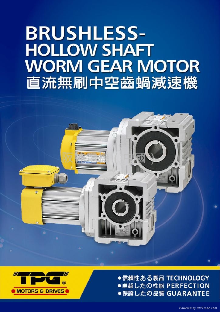 TPG BRUSHLESS HOLLOW SHAFT WORM GEAR MOTOR BWM TYPE TPG MOTORS
