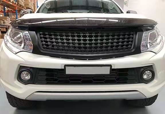 ABS racing grille Modified grille Car bumper grille black matte for Triton 2015u